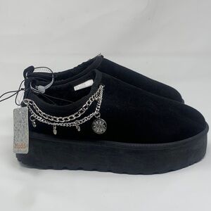 RARE NEW MUDD platform chunky slip on chain slippers size 10